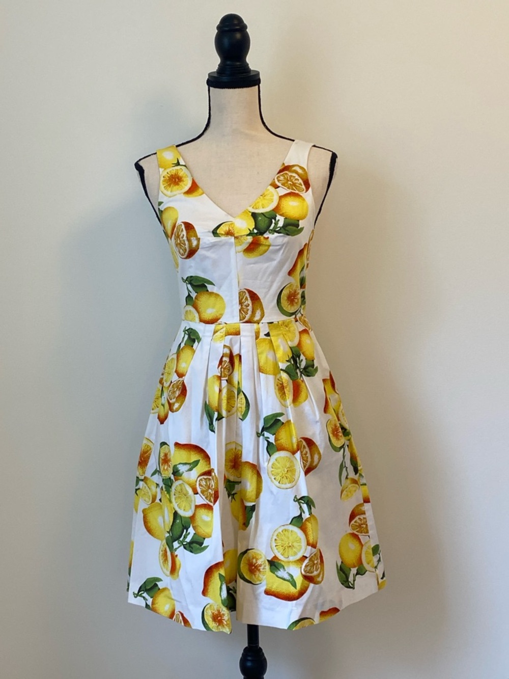 Banana Republic Sleeveless Lemon Print Fit & Flare Dress